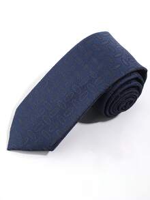 1条男士奢华藏蓝色纹理领带 - 藏蓝色 - 查看 6