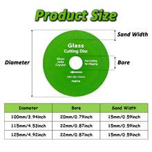 2 piezas de discos de sierra de diamante de 100 mm/115 mm/125 mm, adecuados para discos de corte de vidrio de amoladora angular, pueden cortar suavemente vidrio, jade, cristal y cerámica con un efecto de corte afilado y preciso, sin agrietamiento. - Disco de corte de vidrio de diamante - Ver 7