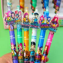 Mattel 3/6/12/24pcs Cartoon Press Type Gel Pens, Smooth Writing Student Stationery - Multicolor - View 2
