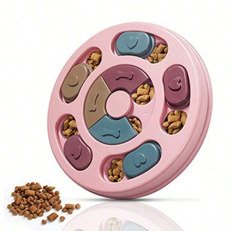 QILP Dog Puzz Food Puzzle Feeder T For IQ Training Mental Enricent Pink Dog Treat Puzzle - Pink - View 1