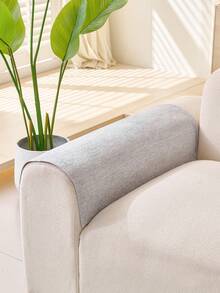 1pc Solid Color Faux Wool Sofa Cushion, Non-Slip All Season, Minimalist Style. Suitable For Living Room Slouchy Home Decor, Machine Washable Sofa Cover, Anti-Pet Scratch, High-Quality Feel. - Light Grey - View 5