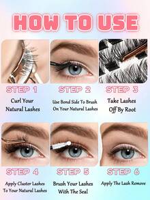 30片装假睫毛套装，高容量，热熔自然款，新手友好型DIY单簇假睫毛套装，睫毛簇套装，假睫毛，假睫毛 - D - 查看 8