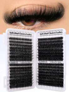 640/624/60 Cluster False Eyelashes, Personal Eyelash Book, High Capacity False Eyelashes, 9-16mm Mixed Length Eyelash Set, Beginner DIY Home Eyelash Extension Kit, Eyelash Cluster, Personal False Eyelashes, Suitable For Daily Commute, Dates, Music Festivals, Enlarges Eyes - D - View 1