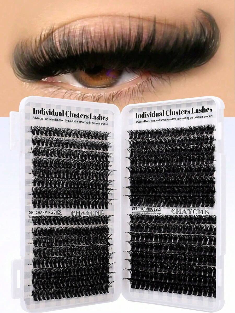 640/624/60 Cluster False Eyelashes, Personal Eyelash Book, High Capacity False Eyelashes, 9-16mm Mixed Length Eyelash Set, Beginner DIY Home Eyelash Extension Kit, Eyelash Cluster, Personal False Eyelashes, Suitable For Daily Commute, Dates, Music Festivals, Enlarges Eyes - D - View 1