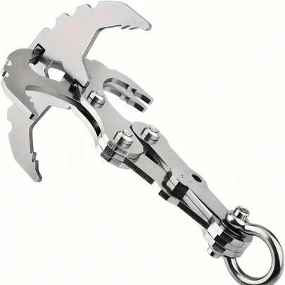 1 Stück Edelstahl Faltbarer Haken, Mehrzweck-Kralle mit 4 verstärkten Krallen, geeignet für Wandern, Camping, Rucksackbefestigung, Kleidung, Seile, Outdoor-Überlebenszubehör, Bergsteigehaken, Allwetter-Gravitationshaken, faltbar und tragbar, mit Tragfähigkeits-, Befestigungs- und Aufhängefunktionen, ein praktisches Werkzeug für Outdoor-Abenteuer, ideales Geschenk für Outdoor-Enthusiasten, Outdoor-Haken, faltbarer Bergsteigehaken