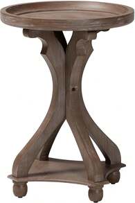 Baxton Studio Westlyn French Country Antique Brown Wood End Table - đen - Xem 1