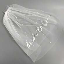 1 Peça Véu de Noiva de Pérola, Festa de Casamento, Acessório de Vestido de Noiva, Véu de Despedida de Solteira, Véu Bordado com Letras Duplas Brancas com Pente, Acessório de Fotografia, Decoração Romântica. Suprimentos de Casamento Adequados para Casamentos, Noivados, Festas, Reuniões, Também Pode Ser Presenteado a Amigos, Familiares, Colegas. - Visão 9