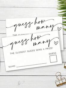 Bộ thẻ trò chơi đoán chữ, kiểu viết tay, bao gồm tên và khu vực nhập liệu, thích hợp cho tiệc mừng em bé chào đời, tiệc cô dâu, tiệc sinh nhật, đám cưới và các giải thưởng trò chơi đoán chữ khác nhau. - nhiều màu - Xem 5