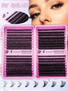 640/621pcs Eyelash Extension Kit, D Curl 10D+20D+30D+40D/50D+60D+80D+100D/80D+100D+120D+150D DIY Eyelash Extension Synthetic Mink Lashes - Premium D Curl Natural Curl Individual Lash Extension DIY - Reusable, Lightweight And Easy To Apply - D - View 15
