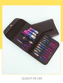 指甲钳套装，16件套指甲工具套装，家用美容指甲钳套装，附带收纳袋，方便携带。 - 查看 12