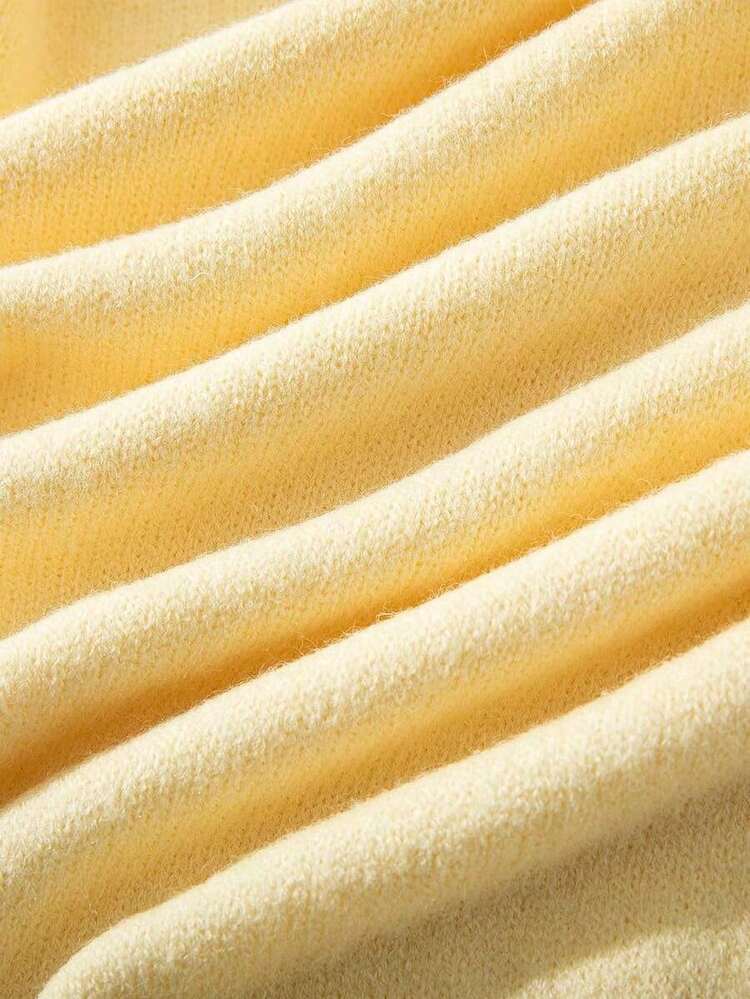 Cárdigan de punto con botones coloridos, estilo dulce, versátil, nueva colección primavera 2026, holgado, favorecedor, suéter para mujer - Amarillo - Añade 8