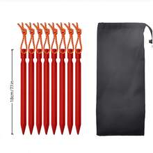 8pcs Aluminum Tent Stakes With Reflective Rope, Lightweight Outdoor Camping Pegs Suitable For Gardening, Camping, Hiking - Multicolor - View 11