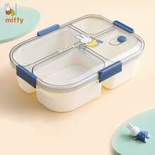 Miffy 4-Compartment Bento Lunch Box, Official Authorized Divided Meal Container For Students, Children And Adults, Cute Cartoon Plastic Lunch Box With 4 Locks, Leak-Proof, Microwave , School, Work, Picnic, Japanese Style Portable Meal Box With Transparent Lid, Heat-Resistant Divided Meal Box, Lightweight And Stackable, 2026 Popular Aesthetic Back To School Essential Gift For Girls And Boys - Multicolor - View 12