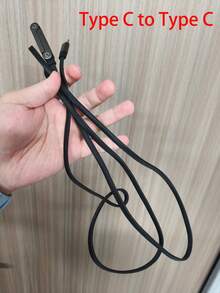 Cable de carga rápida tipo C de 240W con soporte para teléfono y cable de carga para juegos compatible con iPhone 17, 17 Pro Max, 16, 16 Plus, 16 Pro, 16 Pro Max, compatible con Redmi, compatible con cargador de viaje OnePlus - Negro - Ver 15