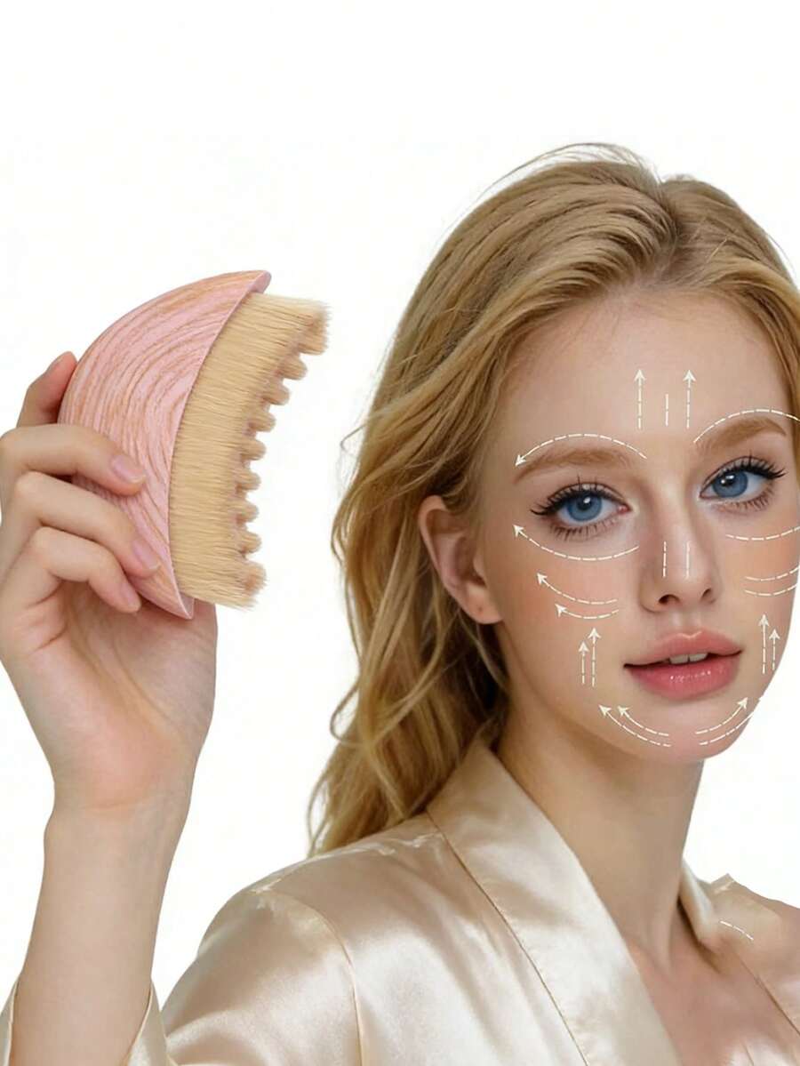 Bàn chải massage mặt dẫn lưu bạch huyết, bàn chải khô massage mặt, máy massage dẫn lưu bạch huyết cho mặt, cằm và đường viền hàm, thiết kế công thái học, ôm sát da, giảm mệt mỏi.