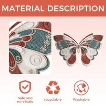 2Pcs Extra Large Butterfly Patches, Extra Big Embroidered Applique Patches For Jackets Jeans Bags, Floral Motif Sew On Patches For Clothing Repair & Decoration (Brown, Pink) - Brown+Pink - 查看 6