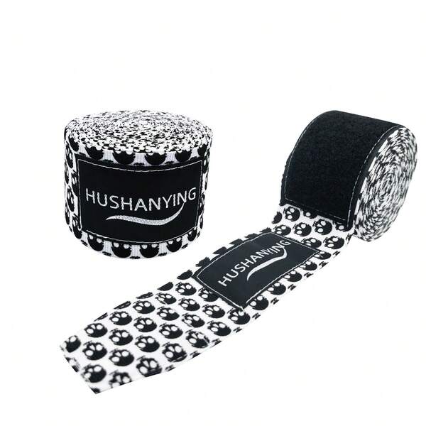HUSHANYING Băng quấn tay co giãn một phần, thiết kế hình đầu lâu, dài 5m/196in, 3m/118in, dùng cho Muay Thai, Taekwondo, Karate.