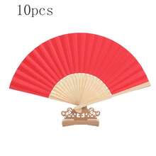 10支夏季必备折叠纸扇，白色和彩色款式，便携式手持扇，适用于婚礼、派对、洗礼仪式、新娘礼物、DIY装饰和摄影道具、节日、旅行 - 彩色 - 查看 11