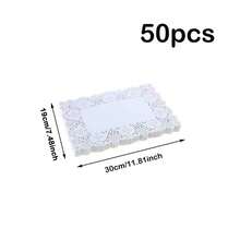 50/100pcs Rectangular Paper Placemats, Disposable Grease-Proof Lace Placemats, Suitable For Placemats, Wedding Birthday Party Dessert Table Food Decoration, 3 Sizes Available - View 16