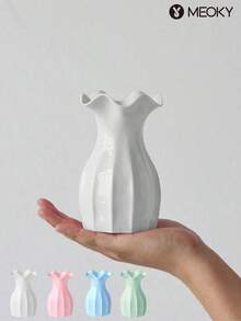 1 Stück Plastik Lotus-förmige Vase, keramikähnliches Aussehen, langanhaltend & bruchsicher, verschiedene Farben erhältlich, geeignet für Heimdekoration, Wohnzimmer, Schreibtisch, Balkon, Schlafzimmer, Hochzeitsfeier, Garten, Behälter für getrocknete Blumen - Verschiedenfarbig - Übersicht 7