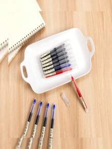 1-20pcs Quick-Drying Liquid Ink Pens, Signature Ink Pens, Black/Blue Ink/0.5mm Round Tip, Essential For School/Office, Back To School Season Must-Have - Rectangle - View 4