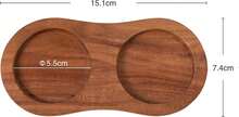 Salz- und Pfefferschleifplatte, Innendurchmesser 5,5 cm, Schleifbechermatte für zwei Schleifmaschinen, aus Holz, Esstischschutzmatte (ohne Pfefferschleifmaschine und Salzschleifmaschine) - Braun - Übersicht 2