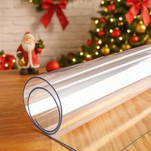 0,25mm dicke transparente PVC Tischdecke Schutzfolie, rechteckige transparente Tischdecke, wasser- und ölbeständig, Tischplattenabdeckung, weiche Glas Tischdecke, geeignet für Küche, Waschtisch, Schreibtisch, Esstisch. Haushalt Küche und Esszimmer Zubehör - Weiss - Übersicht 2