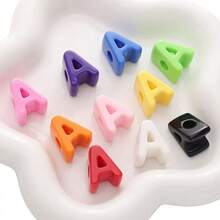 52pcs Large Hole Acrylic Alphabet Beads, Suitable For DIY Letters, Phone Chains, Keychains, Bracelets - Includes Uppercase/Lowercase Letters And Numbers 0-9, Smooth Large Holes For Easy Beading (52pcs), Holiday Gift, DIY Mother's Day Gift, Father's Day Gift, Birthday Gift, Graduation Gift - Multicolor - View 3
