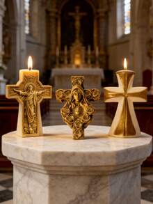 Moldes de vela de silicona con diseños de cruz cristiana de Jesús en diferentes estilos, adecuados para la iglesia, la decoración del hogar y regalos religiosos, Pascua, Navidad, bodas - A - Ver 3