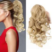 14-Inch Curly Wavy Ponytail Wig With Clips, Made Of Synthetic Fibers, Fluffy Curly Ponytail - Multicolor - View 17