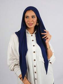 1pc Instant Triangle Hijab, All-In-One Tie-Up Design, Quick Wrap Without Slipping, No Undercap Needed, Suitable For Daily Wear, Prayer, And Outings - Multicolor - View 8