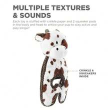 Outward Hound By Charming Pet Cuddle Tugs Cow Pl 11ush Squeaky Dog Toy - 拖牛1計數 - 查看 7