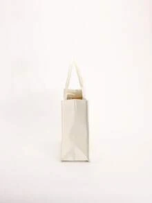 1 chiếc túi tote vải lanh phối lưới và đính sequin nhiều màu sắc, thiết kế thêu hoa lá thời trang, túi đeo vai vuông dung tích lớn, túi mua sắm phong cách thường ngày cho kỳ nghỉ (Họa tiết hoa được phân bố ngẫu nhiên) - trắng - Xem 6