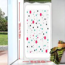 1件几何线条艺术春季风格浴帘，现代绘画风格设计，独特家居礼品，送礼佳品，可机洗，四季皆宜，浴室装饰 - 彩色 - 查看 4
