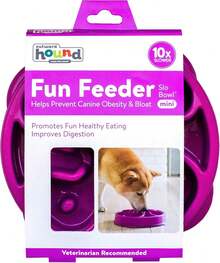 Fun Feeder Slo Bowl – Medium 2‑Cup Capacity, Slow Feeding, Small To Medium Dogs & Cats, Non-Slip, Turquoise, Drop Pattern UXP2 - Purple - 查看 2