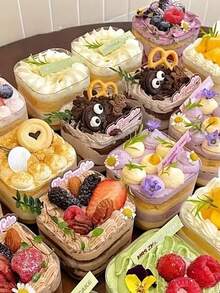 Bộ 5/10/20 cốc vuông trong suốt đựng mousse, kẹo, tráng miệng, trái cây, pudding, thạch, kem. Thích hợp cho sinh nhật, đám cưới, tiệc tùng, đồ dùng tiệc, sự kiện phục vụ ăn uống. Hộp vuông, đồ dùng bàn ăn hiện đại, cốc nhẹ, hộp đựng bánh. - Nhiều màu - Xem 4