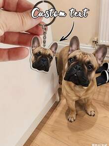 定制宠物钥匙扣，个性化宠物钥匙扣，定制照片钥匙扣，照片定制] 定制宠物钥匙扣吊坠小猫狗狗照片定制纪念品亚克力小饰品，定制猫咪照片钥匙扣，狗狗钥匙扣，以及狗狗纪念礼物。 - 彩色 - 查看 2