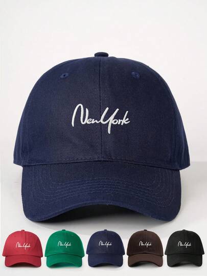 1顶女士刺绣“NEW YORK”棒球帽，可调节，休闲防晒帽，适合情人节、春秋季旅行，男女皆宜，Y2K风格