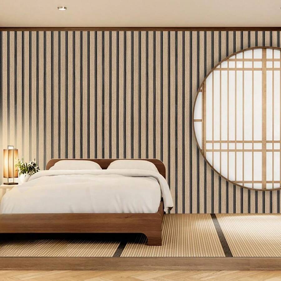 1 Roll Self-Adhesive Wall Panels, Textured Grid Design, Peel And Stick Wall Decor, Polyvinyl Chloride, Ideal For Living Room, Bedroom, Bathroom - Sleek Modern Style With Smooth Surface - 1PC - View 1