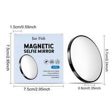 Espelho magnético para selfies, portátil e prático para viagens, com espelho convexo refletor auxiliar para fotografia com o celular. - Preto 1 peça - Ver 9