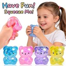 2PCS Glitter Crystal Bear - Irresistible Soft  Squishy Glitter Filled Glitz Toy For Boys & Girls,Party Favors For Kids Squeeze Toy, Stress Relief Toy Squeeze Ball, Perfect For All Ages Austism,Ideal Holiday Gifts,Fun Cute Stuff,Birthday Gifts. - 2PCS-Random color - 查看 6