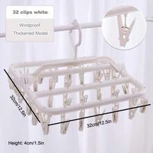 Foldable Drying Rack, Multi-Clip Sock & Underwear Drying Rack, Multifunctional Windproof 2-In-1 Drying Rack For Home Use - Multicolor - View 6