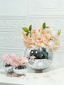 1 Chậu cây treo hình quả cầu disco, giỏ treo tròn phong cách Boho bằng kính tráng gương dành cho cây mọng nước và xương rồng, trang trí nội thất sành điệu cho nhà cửa, văn phòng, tiệc tùng, đám cưới, món quà Ngày của Mẹ độc đáo và hài hước dành cho người yêu cây cảnh, nhiều kích cỡ khác nhau. - Chậu hoa hình cầu có bề mặt bóng như gương - Xem 4