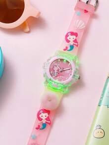 1pc/Set Mermaid Luminous Jelly Watch, Multi-Color Silicone Flashing Light Quartz Wristwatch For Teens, Suitable For Daily Wear, Gifts, Year-End Promotion, Online Exclusive, Birthday Present - Multicolor - View 8