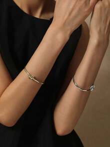 1pc Fashionable Minimalist Knotted Line Design Bracelet, Suitable For Women's Daily Wear, Party, Outdoor - Knotted Bracelet - View 2