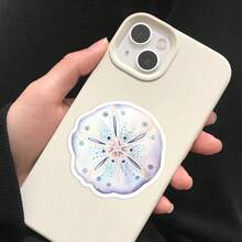 50 piezas Pegatinas de vida marina de acuarela, dibujos animados lindos, exquisitas y autoadhesivas para cuentas de mano, fundas de teléfono, pegatinas impermeables - Multicolor - Ver 2