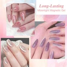 Mtssii 8支装7毫升月光水晶猫眼凝胶指甲油套装，带磁棒，粉蓝色玻璃珠效果猫眼磁性半永久可卸UV凝胶指甲油，适合夏季美甲，美甲DIY，家用及美甲沙龙用品 - 彩色 - 查看 7