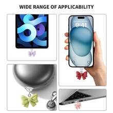 6 nút chặn bụi hình nơ đa năng dùng cho điện thoại thông minh Android & iOS - Bộ 6 chiếc, nhiều màu - Xem 3
