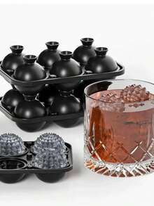 1 khay làm đá viên silicon 6 ngăn, có thể tái sử dụng, dùng làm đá viên, kem, khuôn đá viên tròn, khuôn đá viên vuông, dụng cụ nhà bếp, khuôn đá viên gia đình, lý tưởng cho các loại đồ uống mùa hè. - Nhiều màu - Xem 10