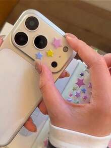 Película para lente de cámara + Juego de pegatinas con estrellas, Pegatina decorativa y protectora para cámara de teléfono Apple - Multicolor - Ver 2